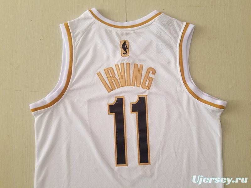 Kyrie Irving 11 White Golden Edition Jersey