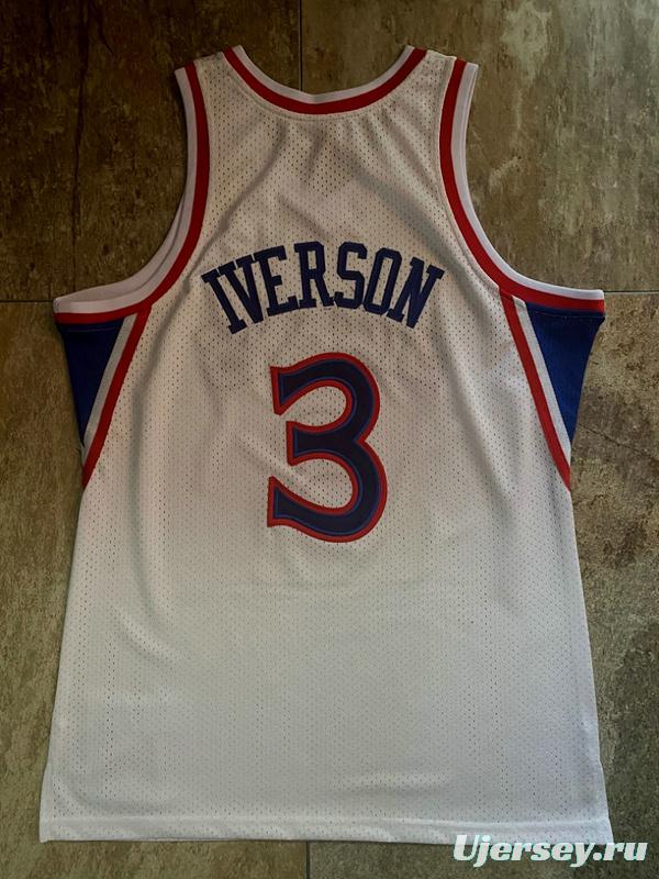 Men's Allen Iverson White Retro Classic Team Jersey