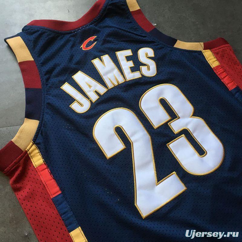 Men's LeBron James Navy Blue Retro Classic Team Jersey