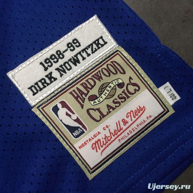 Men's Dirk Nowitzki Blue Retro Classic Team Jersey