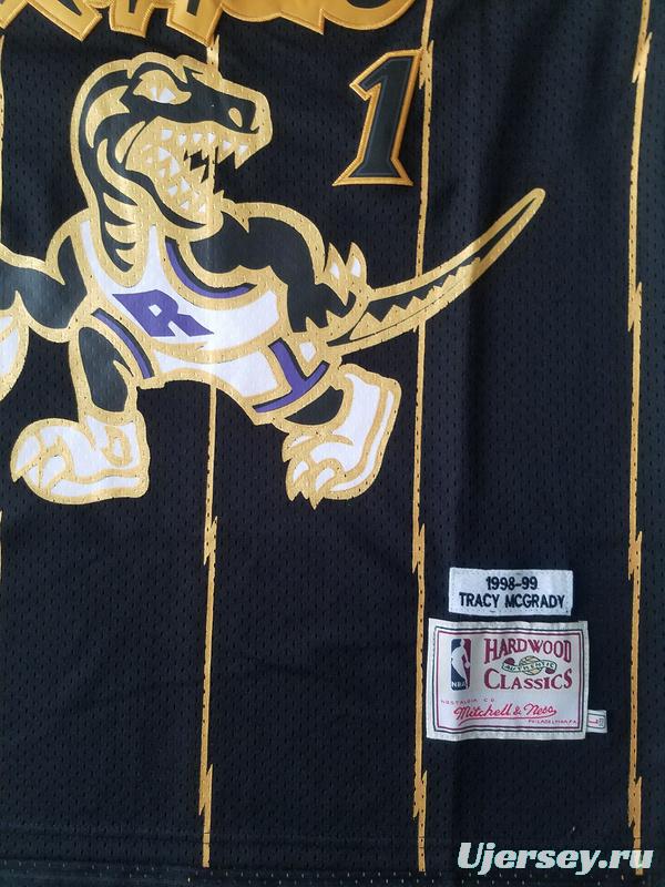 Tracy McGrady 1 1998-99 Throwback Classics Black Golden Edition Jersey
