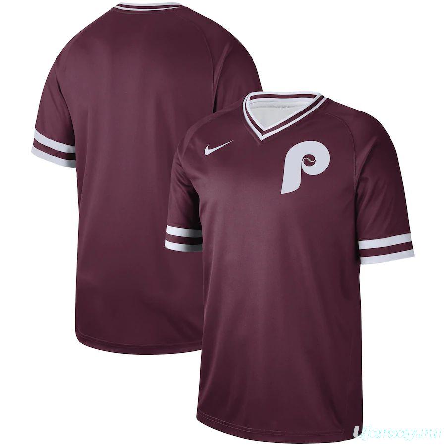 Men's Maroon Cooperstown Collection Legend V-Neck Team Jersey