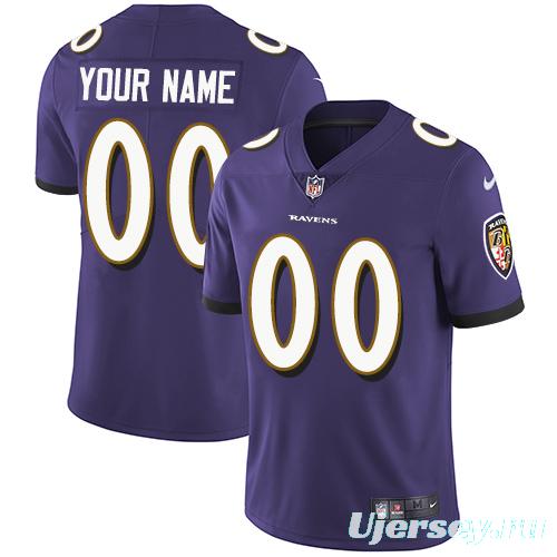 Men's Purple Customized Limited Team Jersey