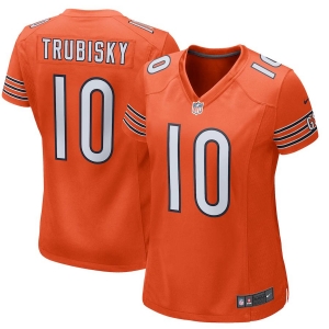 Women's Mitchell Trubisky Orange Alternate Player Limited Team Jersey