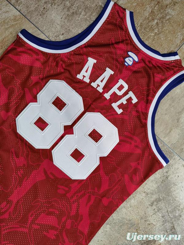 Men's AAPE Red Retro Classic Team Jersey