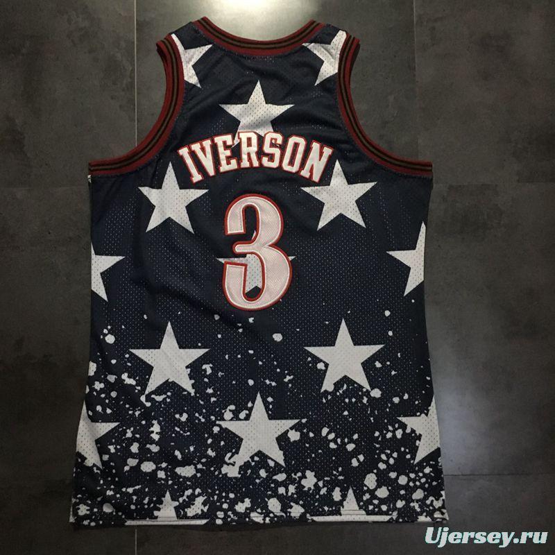 Men's Allen Iverson Black Retro Classic Team Jersey