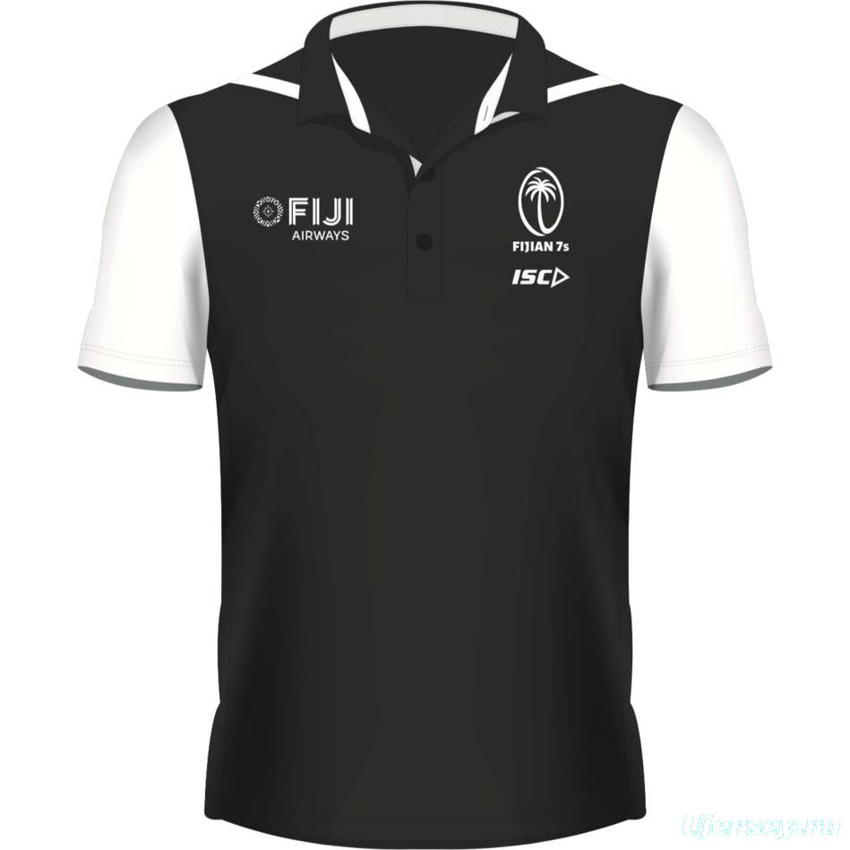 Fiji Airways Mens Sevens Performance Rugby Polo - Black