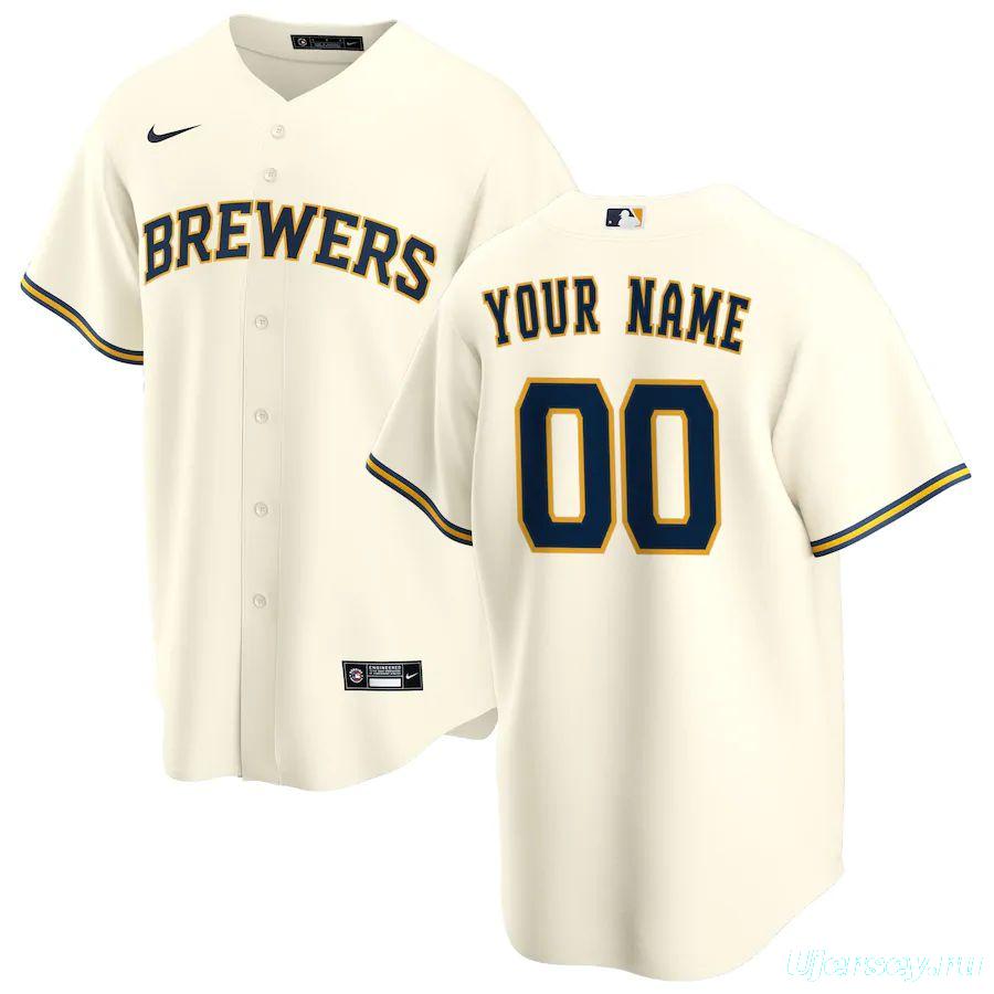 Men's Cream Home 2020 Custom Team Jersey