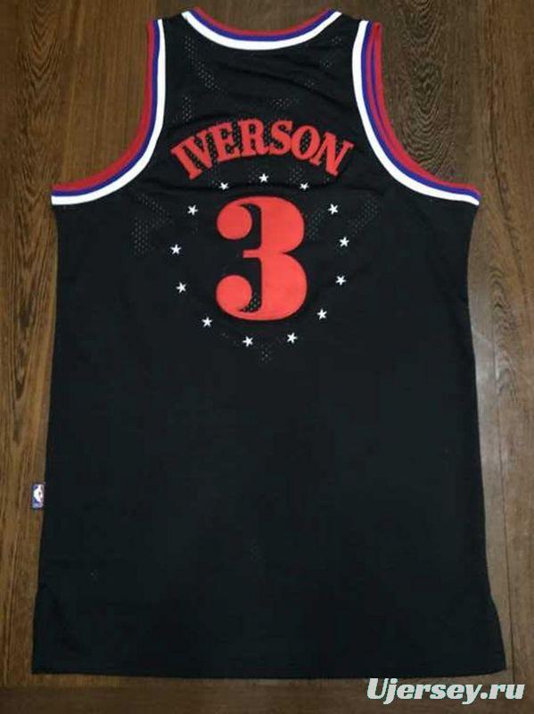 Men's Allen Iverson Black Retro Classic Team Jersey