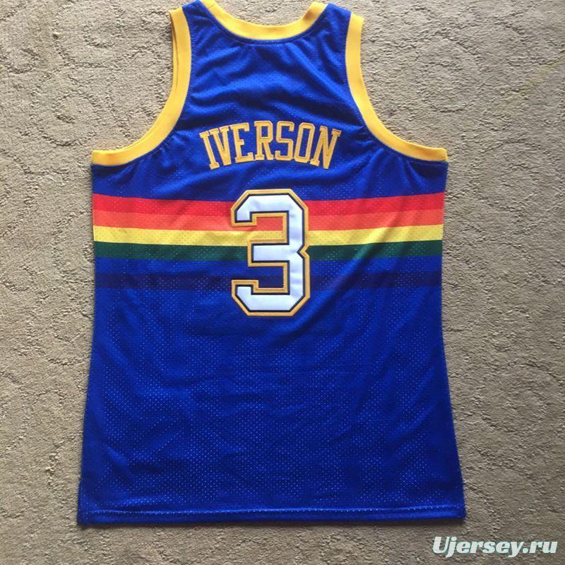 Men's Allen Iverson Blue Retro Classic Team Jersey