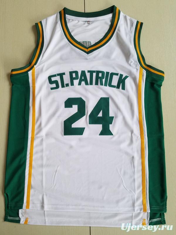 Kyrie Irving 24 St. Patrick High School White Basketball Jersey