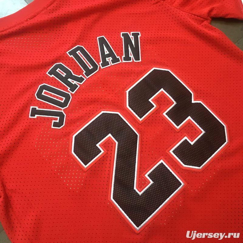 Men's Michael Jordan Red Retro Classic Team Short Sleeve Jersey