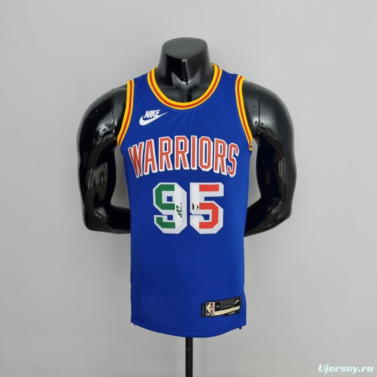 Toscano#95 Golden State Warriors Mexico Exclusive Blue NBA Jersey