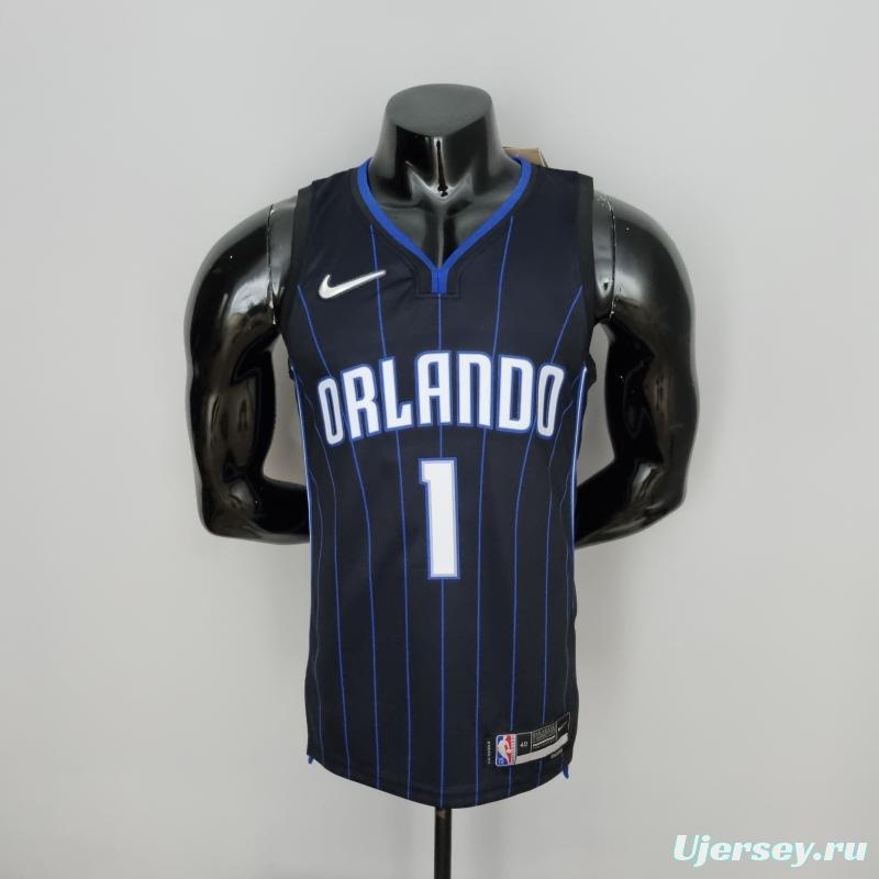 75th Anniversary McGrady #1 Orlando Magic Black NBA Jersey