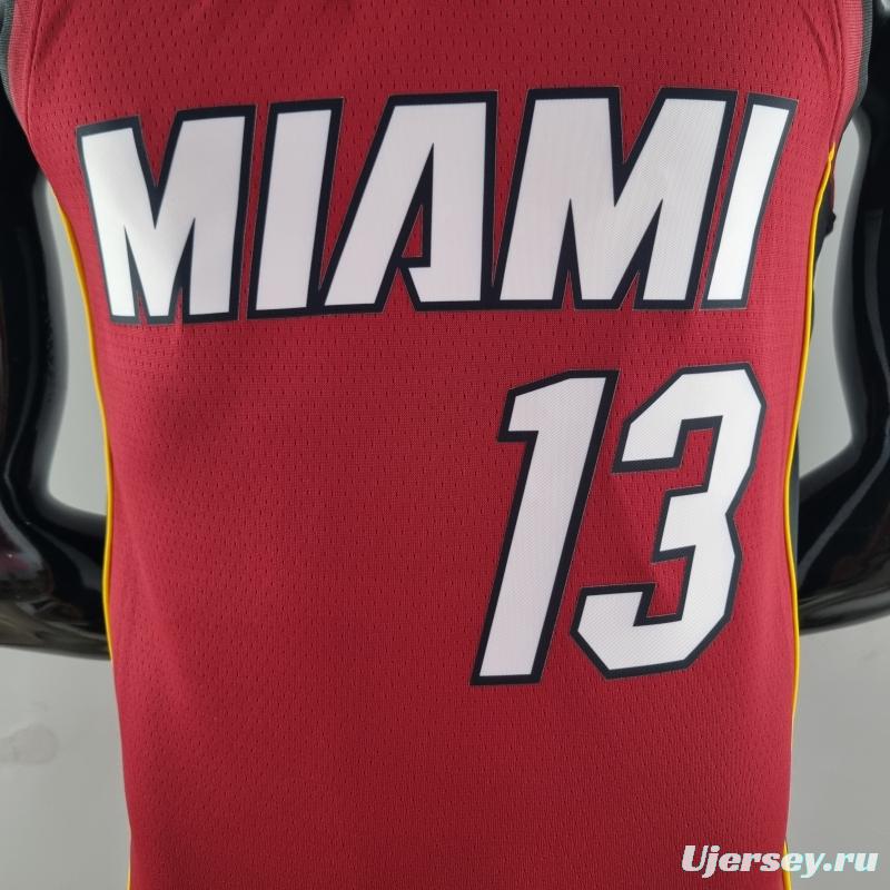 75th Anniversary Miami Heat Jordan ADEBAYO#13 Burgundy NBA Jersey