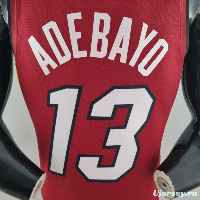 75th Anniversary Miami Heat Jordan ADEBAYO#13 Burgundy NBA Jersey