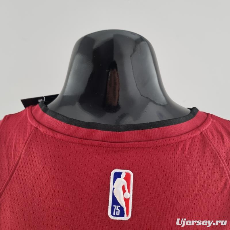 75th Anniversary Miami Heat Jordan WADE #3 Burgundy NBA Jersey