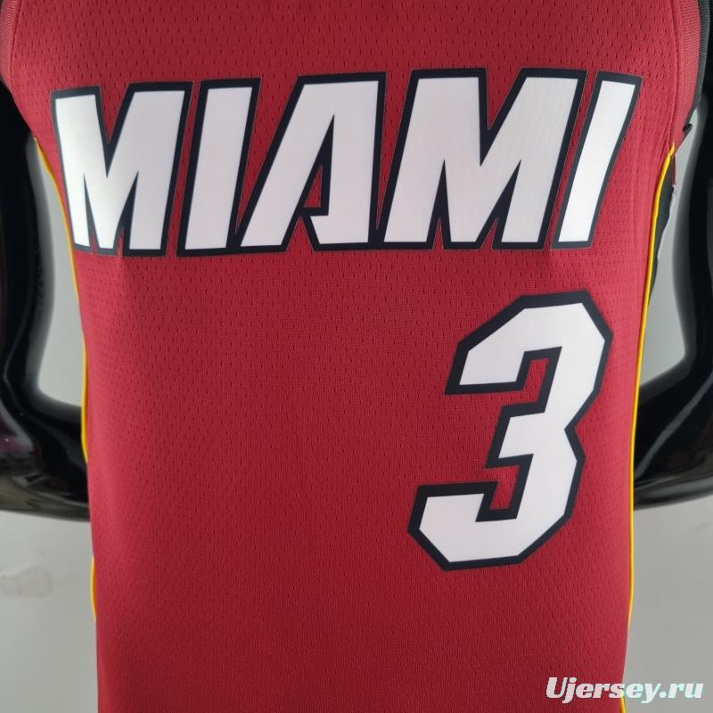 75th Anniversary Miami Heat Jordan WADE #3 Burgundy NBA Jersey