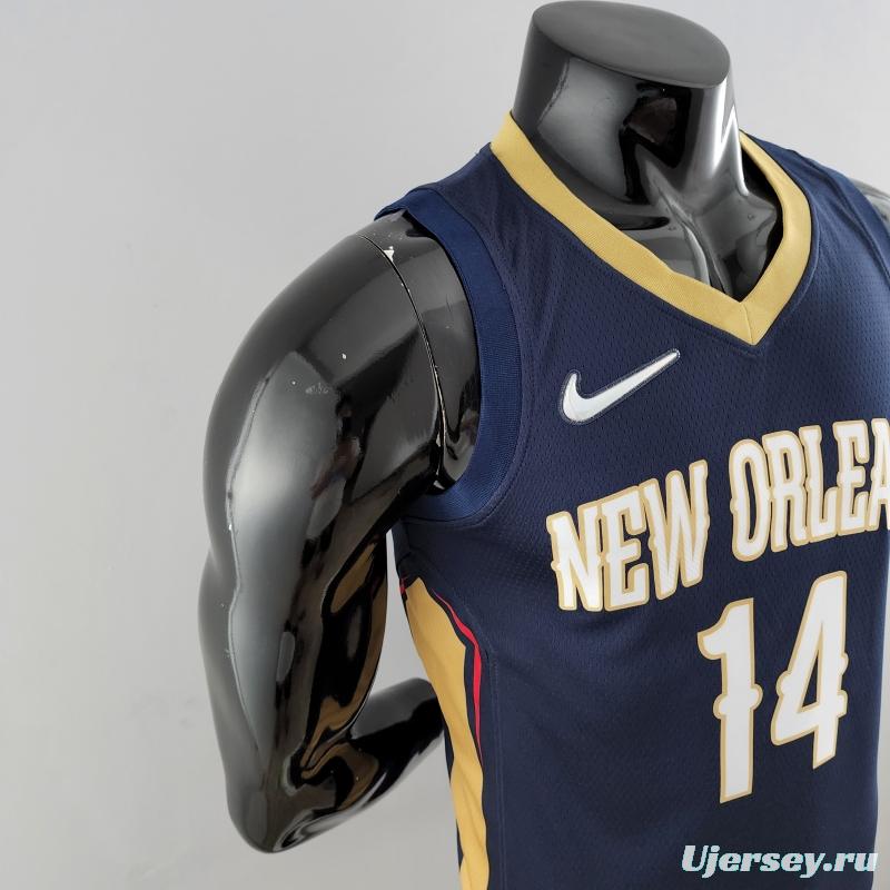 75th Anniversary New Orleans Pelicans Ingram #14 Navy Blue NBA Jersey