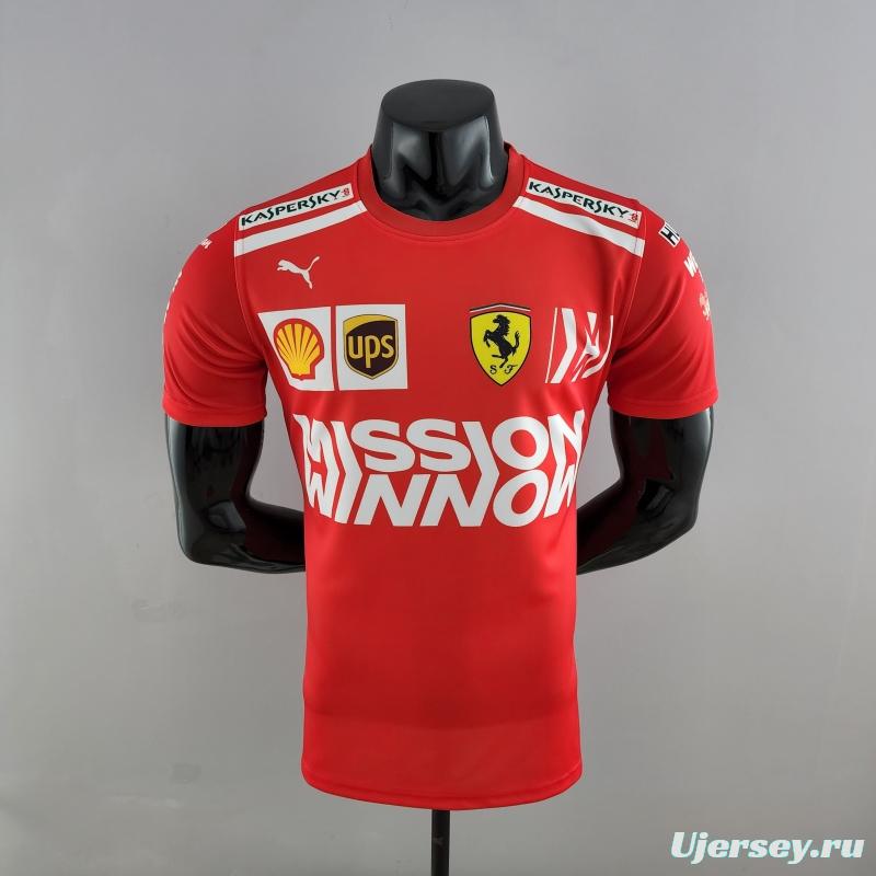 2022 F1 Ferrari  RED T-shirts Full Sponsor #0007