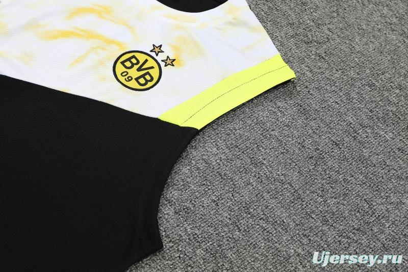 2022 Borussia Dortmund Vest Training Jersey Kit Black And White