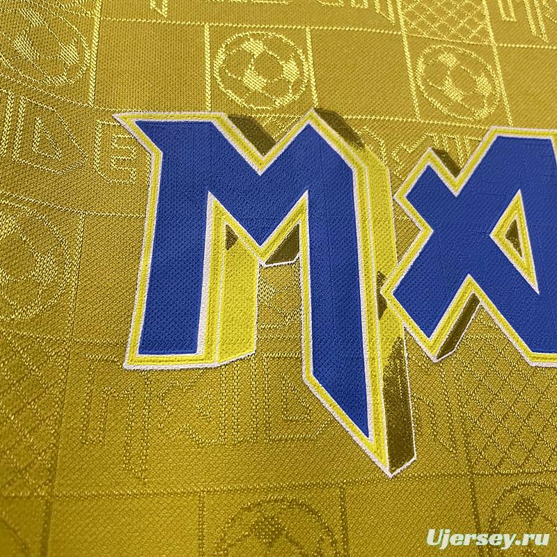 Retro 2008 West Ham Iron Maiden Yellow Jersey