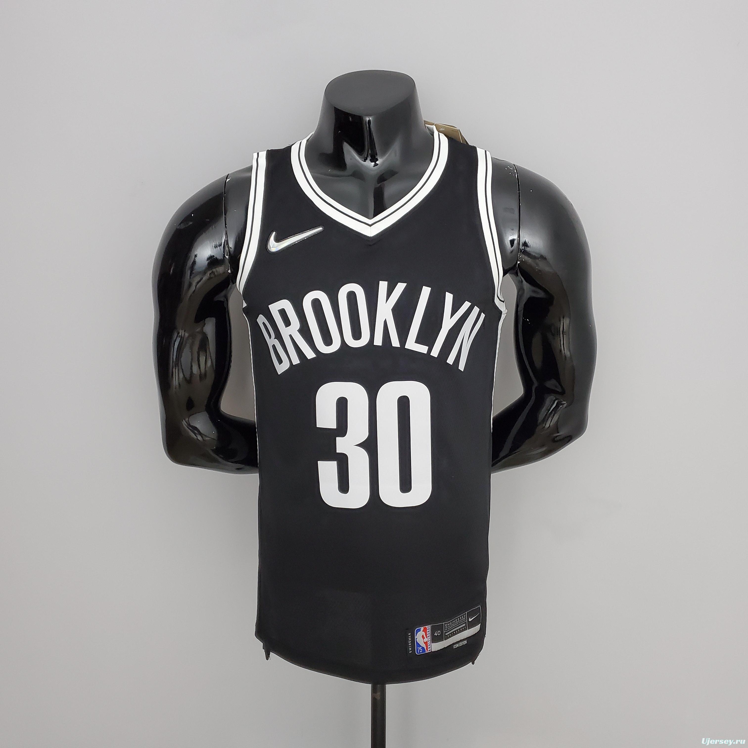 NBA 75th Anniversary Curry #30 Nets Black Jersey