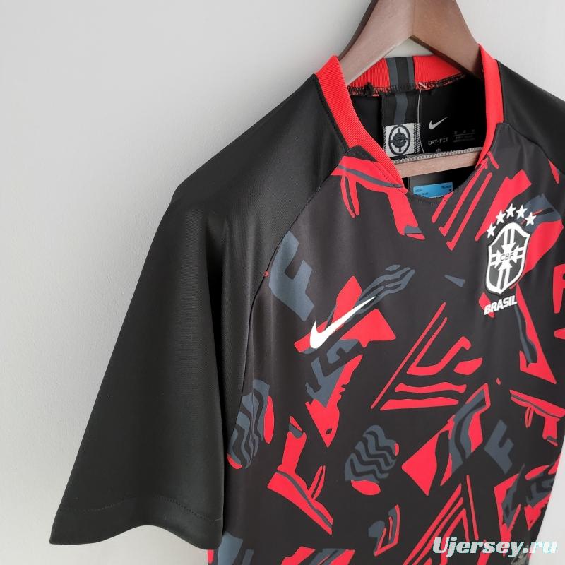 2022 Brazil Training Jersey Red Black