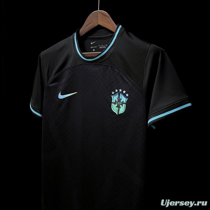 2022 Brazil Black Concept Black Jersey