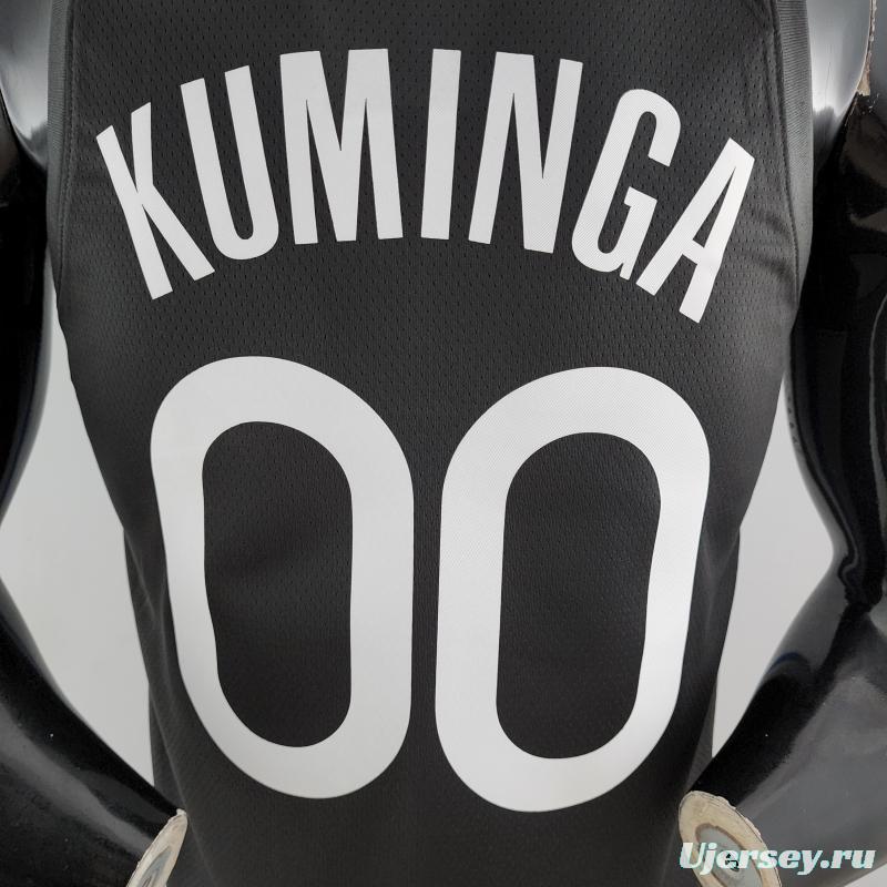 2020 KUMINGA#00 Warriors City Edition Black And Grey NBA Jersey