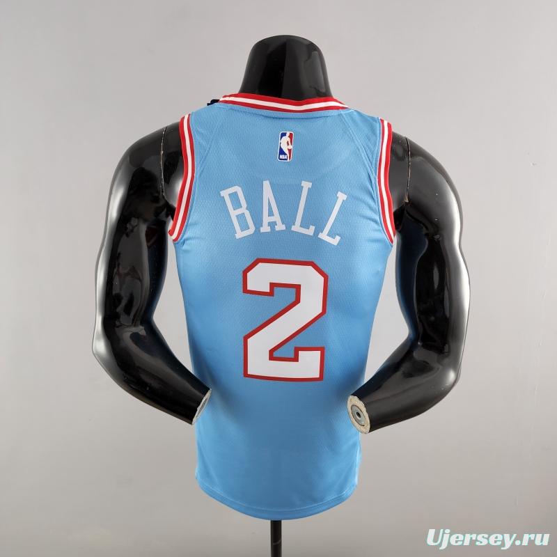 Chicago Bulls BALL#2 Blue NBA Jersey
