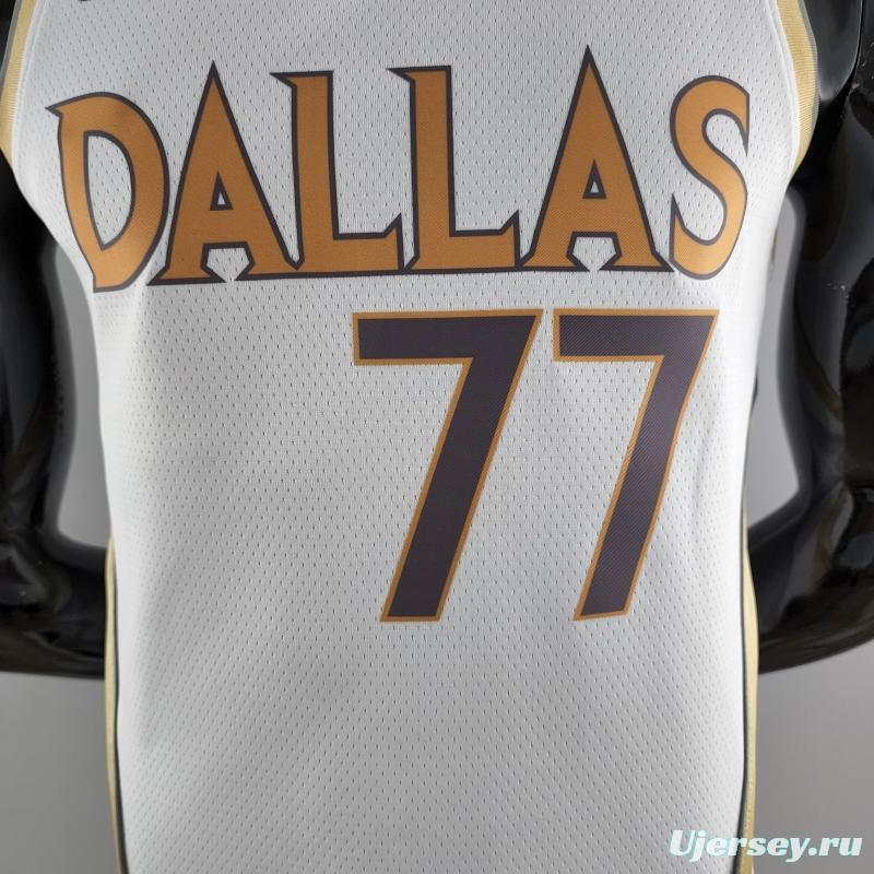 2020 Dallas Mavericks DONCIC#77 City Edition White NBA Jersey