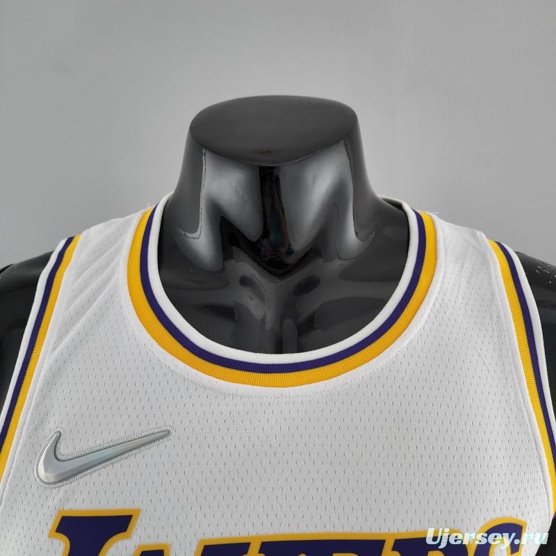 75th Anniversary TOSCANO #95 Los Angeles Lakers White NBA Jersey