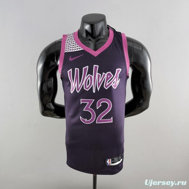 Minnesota Timberwolves TOWNS#32 Black And Purple NBA Jersey