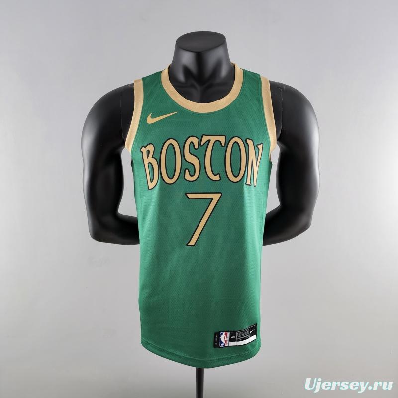 2020 BROWN#7 Boston Celtics City Edition Green NBA Jersey