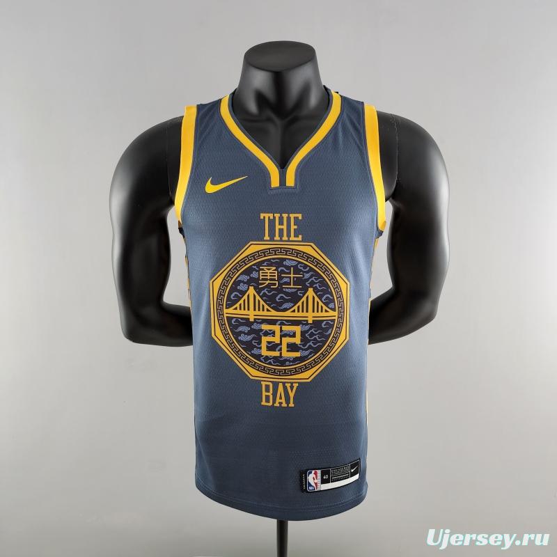 2018 WIGGINS #22 Golden State Warriors Grey NBA Jersey
