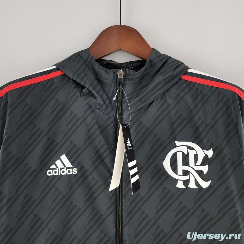 2022 Flamengo Windbreaker Black Red &amp; White Edge