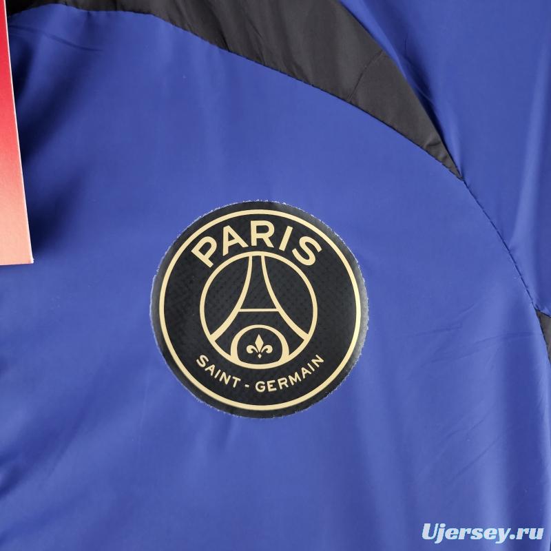 2022 PSG Windbreaker Jordan Logo Blue &amp; Black