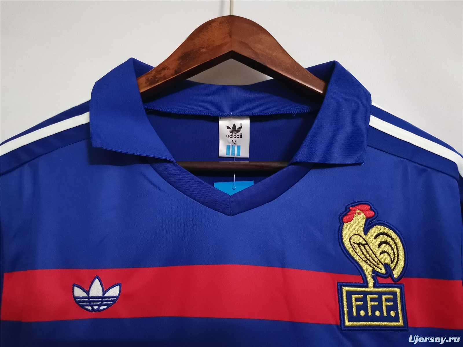 Retro 1984 France Home Soccer Jersey