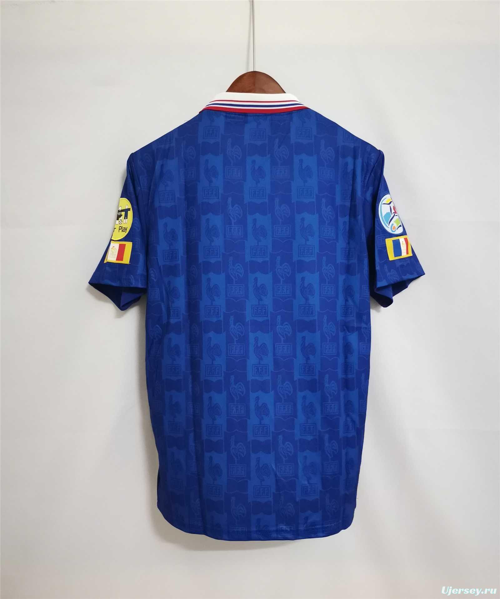 Retro 1996 France Home Blue Soccer Jersey