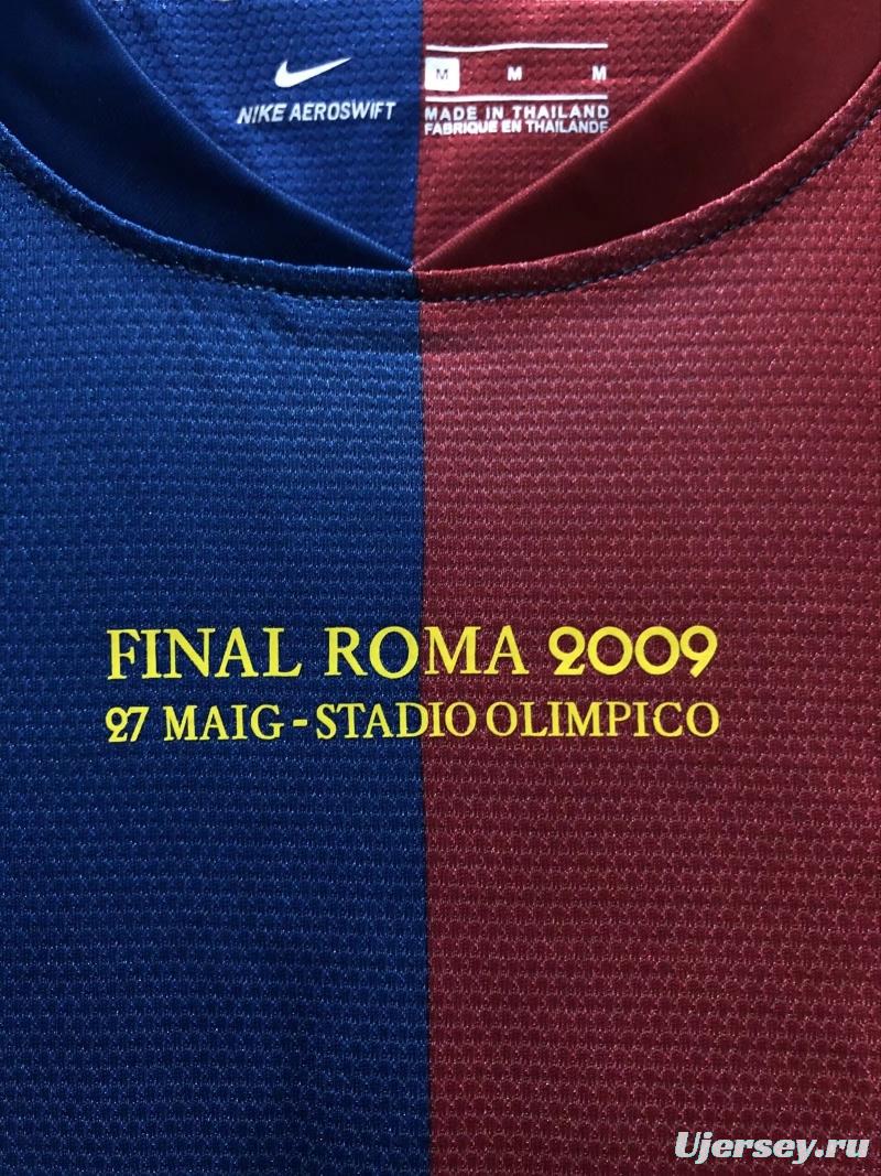 Retro 08/09 Barcelona Home Champions Version Soccer Jersey