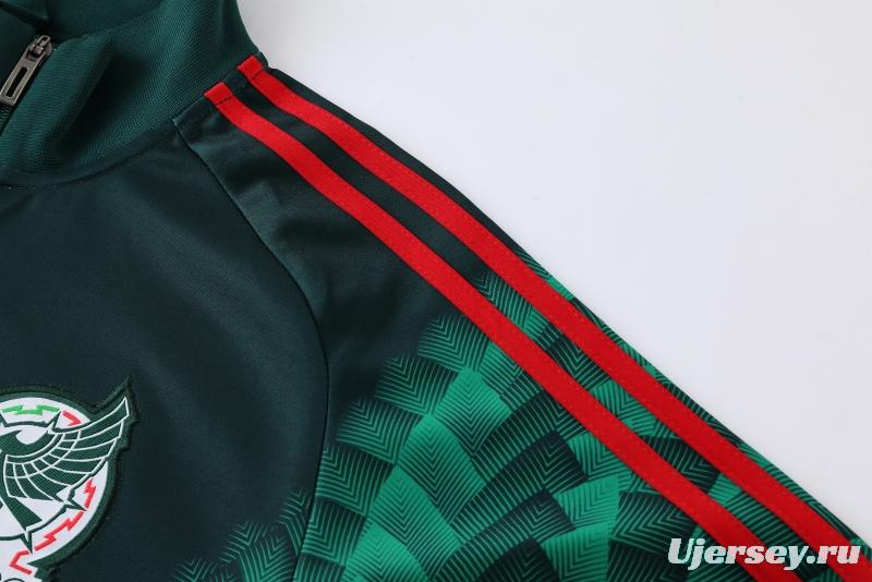 2022 Mexico Dark Green Full Zipper Tracksuit