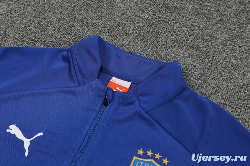 2022 Italy Blue Half Zipper Tracksuit