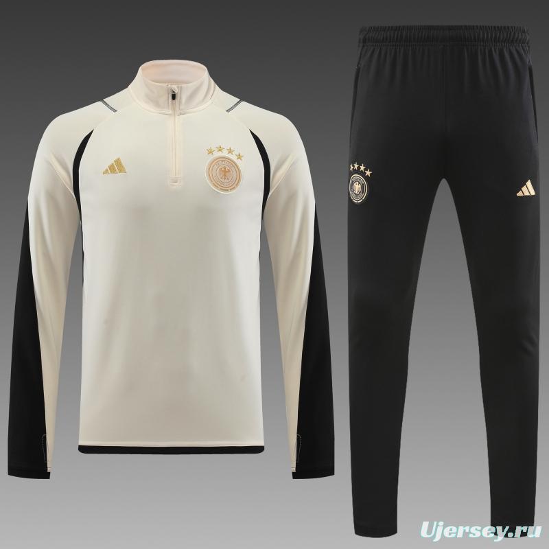 2022 Germany Khaki Half Zipper Tracksuit