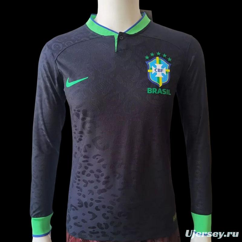 Player Version 2022 Brazil Black Concept Long Sleeve Jersey