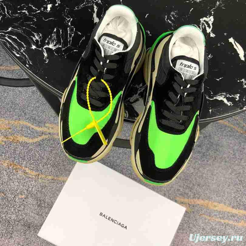 Men Balenciaga Triple-S 2 Black/Green Sneaker