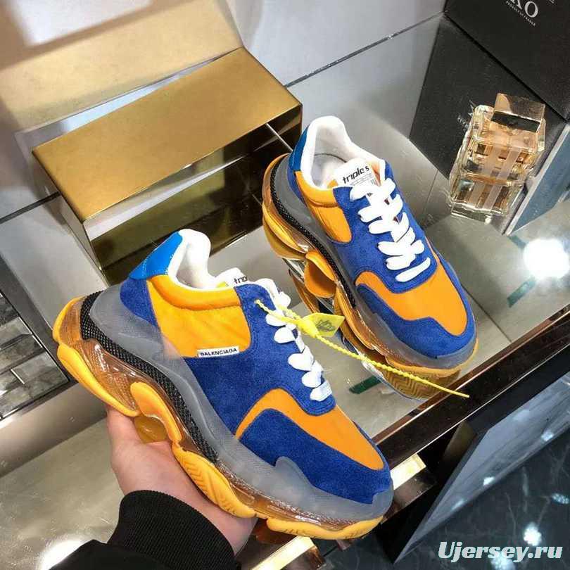 Men/Women Balenciaga Triple-S Sneaker Navy/Orange Item 6380340