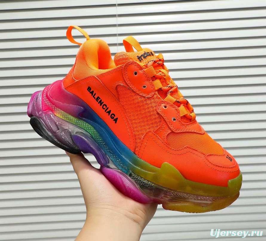 Men/Women Balenciaga Triple S MutiColor Clear Sole Orange Sneaker Item 6380400