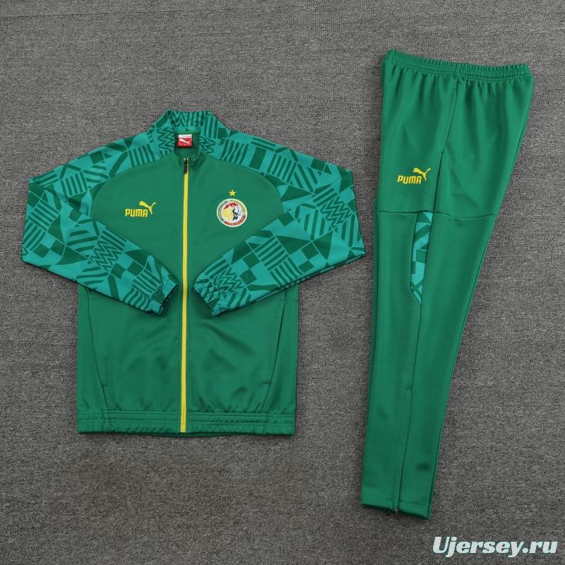 2022 Senegal Green Full Zipper Tracksuit