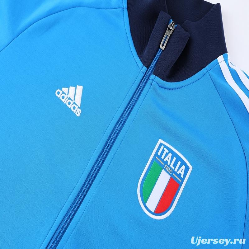 2022 Italy Blue Full Zipper Tracksuit